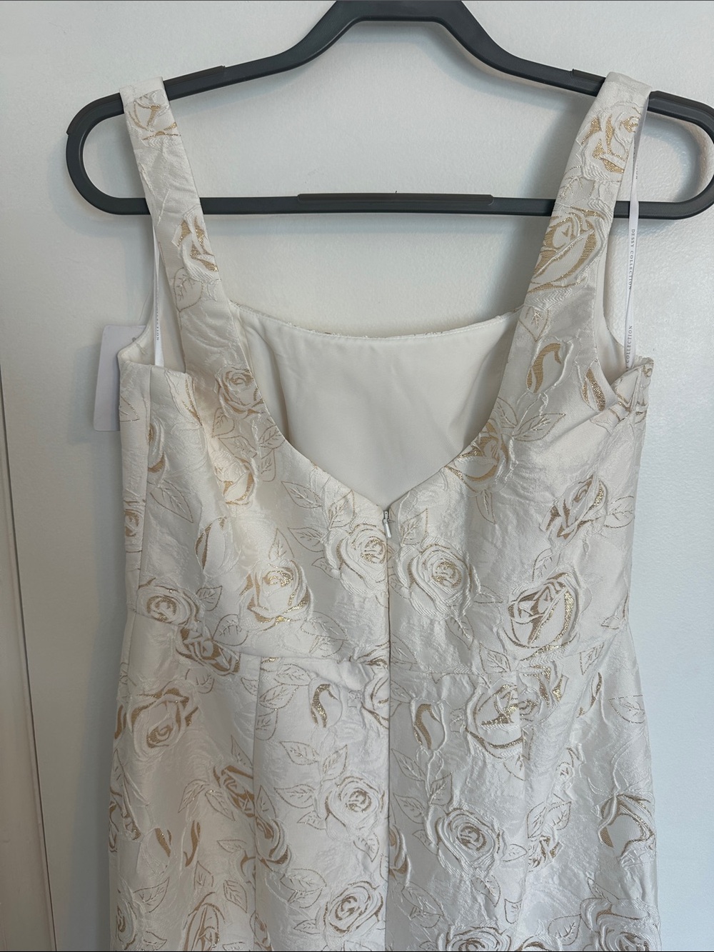 ALFRED SUNG Ivory and Gold Floral Brocade A-Line Wedding Dress- NWT - Picture 4 of 10